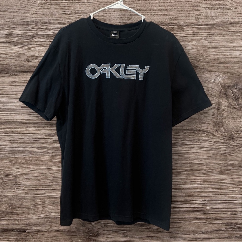 Oakley Black Short Sleeve Tee with Embroidered “Oakley”